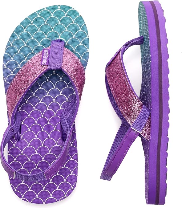 WateLves Girls & Boys Kids Flip Flop summer Slide Sandals Slip on Suitable for Bath Shower Beach pool (Little Kid/Big Kid)