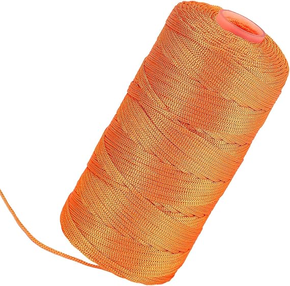 Orange Mason Line 600ft #18 Braided Nylon Twine String for Masonry, Construction, Gardening & DIY Projects