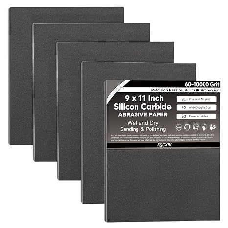 12-Sheet Premium 600 Grit Wet Dry Sandpaper, 9 x 11 Inch