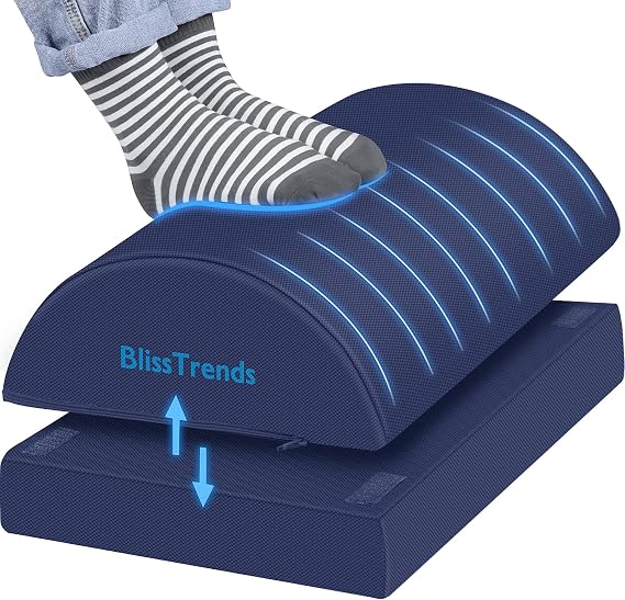 BlissTrends Foot Rest Under Desk, Foot Stool with 2 Adjustable Heights