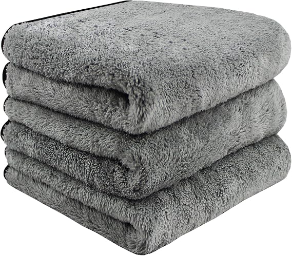 Microfibre Car Drying Towels Large Cleaning Cloths 380GSM 3Pack