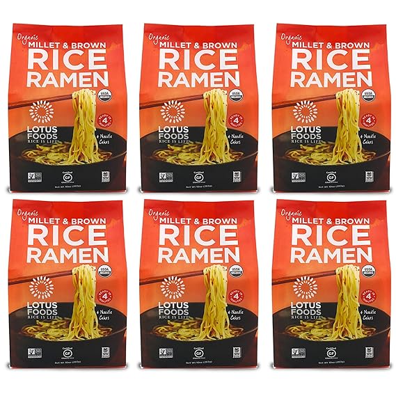 Lotus Foods Organic Millet & Brown Rice Ramen - 10 Oz Bags (Pack of 6)