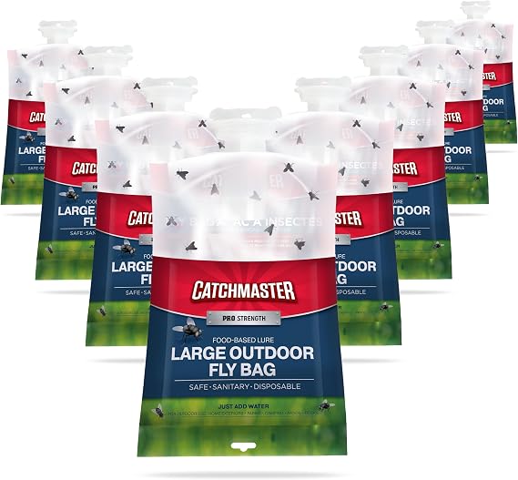 Catchmaster Disposable Outdoor Fly Trap, 2 Hanging Bags with Bait