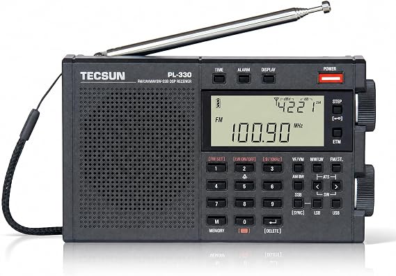 With Tecsun Digital PL330 AM/FM/LW/SW Worldband Radio Single Sided Tape Receiver