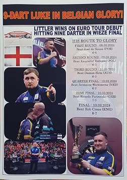 Assorted Luke Littler 2024 Belgian Darts Open Champion - souvenir print