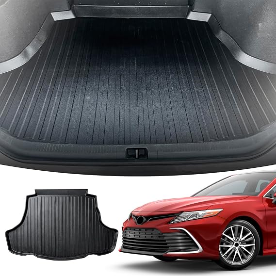 Premium Cargo Liner for Toyota Camry LE SE XLE XSE 2018-2026 Toyota Avalon 2019-2022 - 100% Protection - Custom Fit Car Trunk Mat - All-Season Black Cargo Mat - 3D Shaped Laser Measured Trunk Liners