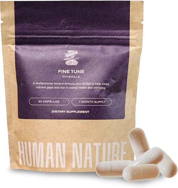 Human Nature Fine Tune: Multipurpose Daily Supplement for Focus, Digestive Health & More, with Ancient Minerals, Himalayan Shilajit, Real Salt, Kelp