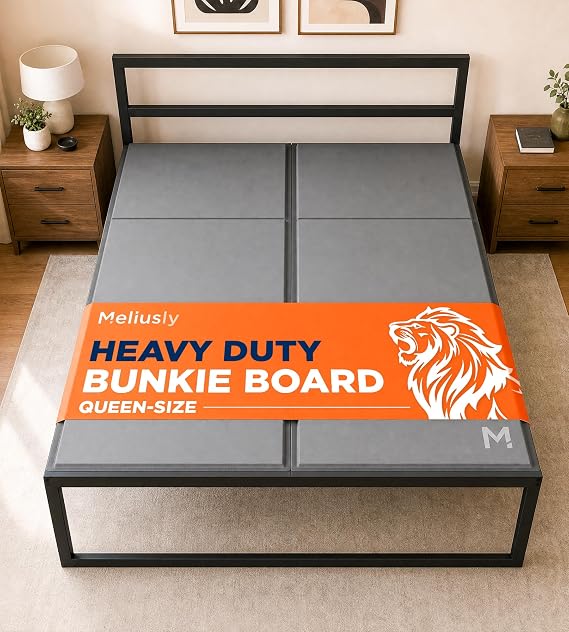 Meliusly Heavy Duty Bunkie Board Queen Size (60x80) - Under Bed Support