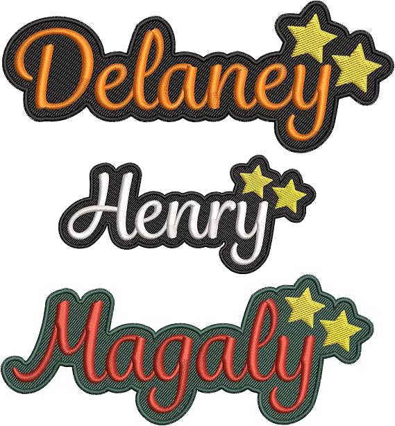 Custom Embroidered Name Patches, Personalized Name Star Patch, Custom Name Patch Iron on, Sew on, Hook and Loop, Name Patch for Uniform, Backpack, Christmas, Easter Basket, Wedding, School