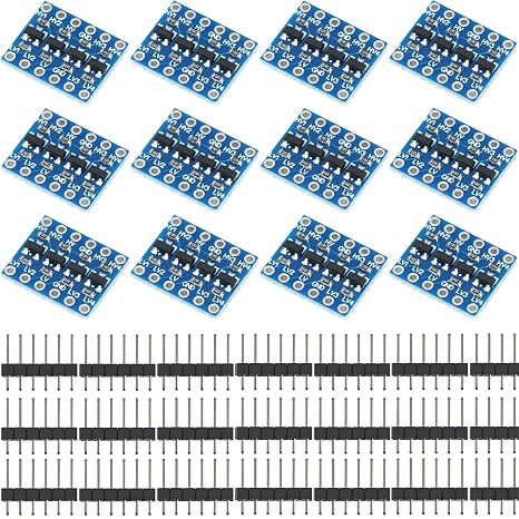 WWZMDiB 12 Pcs Logic Level Shifter Converter Module 4 Channel Bidirectional 3.3V to 5V, 5V to 3.3V Support UART IIC I2C SPI 1-Wire Compatible with for Arduino Raspberry Pi ESP32