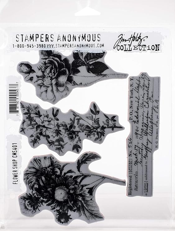 Stampers Anonymous Cling RBBR Stamp Set FLWR, Flower Shop